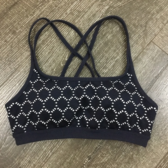 Athleta women’s navy eyelet sports bra - Picture 1 of 5